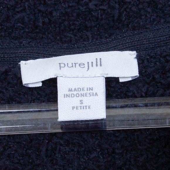 Pure Jill Navy Blue Soft Cozy Cowl Neck Pullover Sweater S Petite Fuzzy Winter‎ - Picture 5 of 8